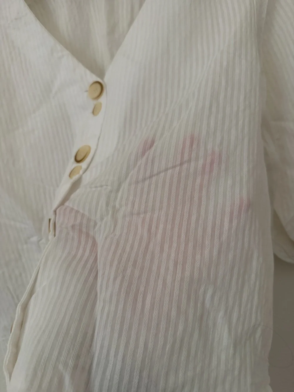 Mango White Minimalist Neutral 3/4 Sleeve Blouse Top Size XS Cottagecore Spring - Picture 3 of 9